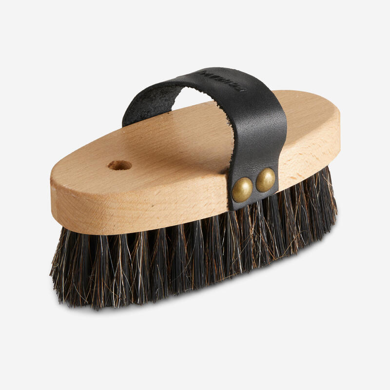 Sentier Wooden Backed Horse Riding Soft Face Brush Decathlon
