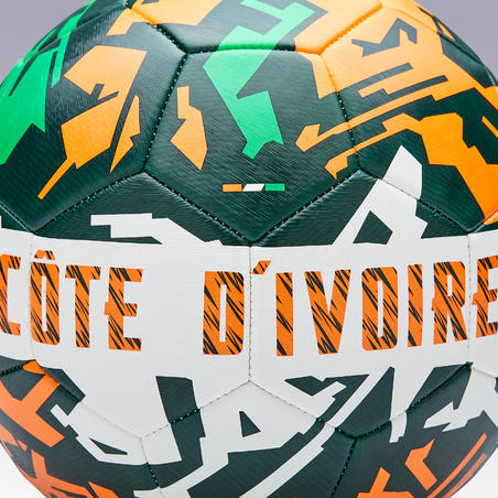 Ballon de football cousu machine F100 taille 5 blanc - Decathlon Cote  d'Ivoire