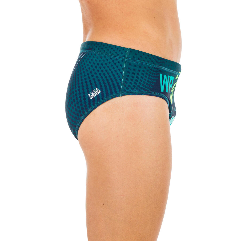 MEN'S WATER POLO SWIMMING BRIEFS - OCTOPUS BLUE