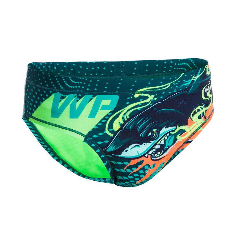 MAILLOT DE BAIN SLIP WATER POLO GARÇON SHARK VERT