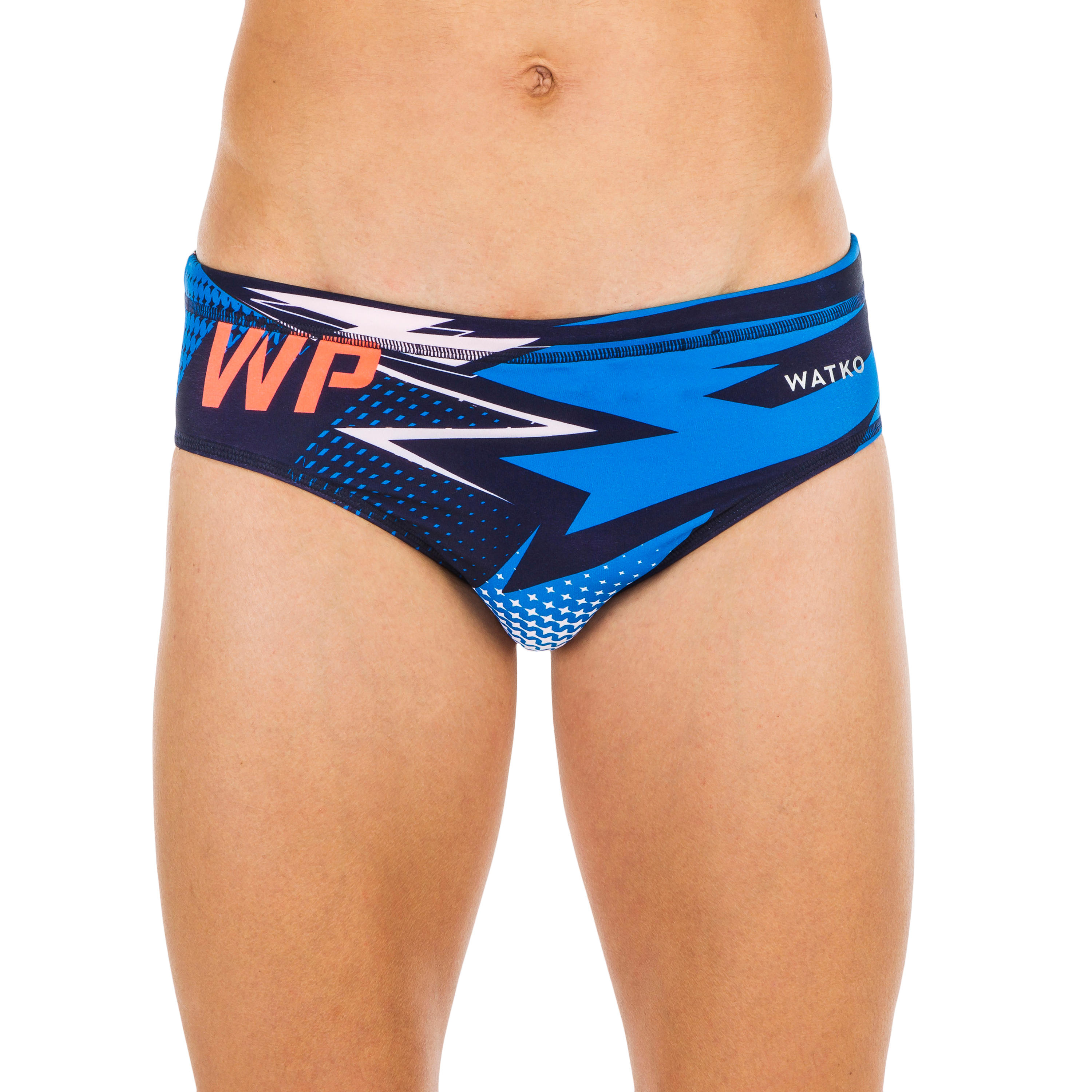 SWIMSUIT SLIP WATER POLO 500 MEN MCROSS BLUE