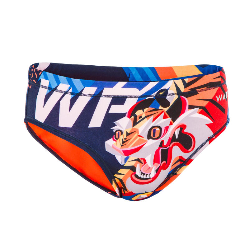BOY'S WATER POLO SWIMMING BRIEFS - TIGER BLUE