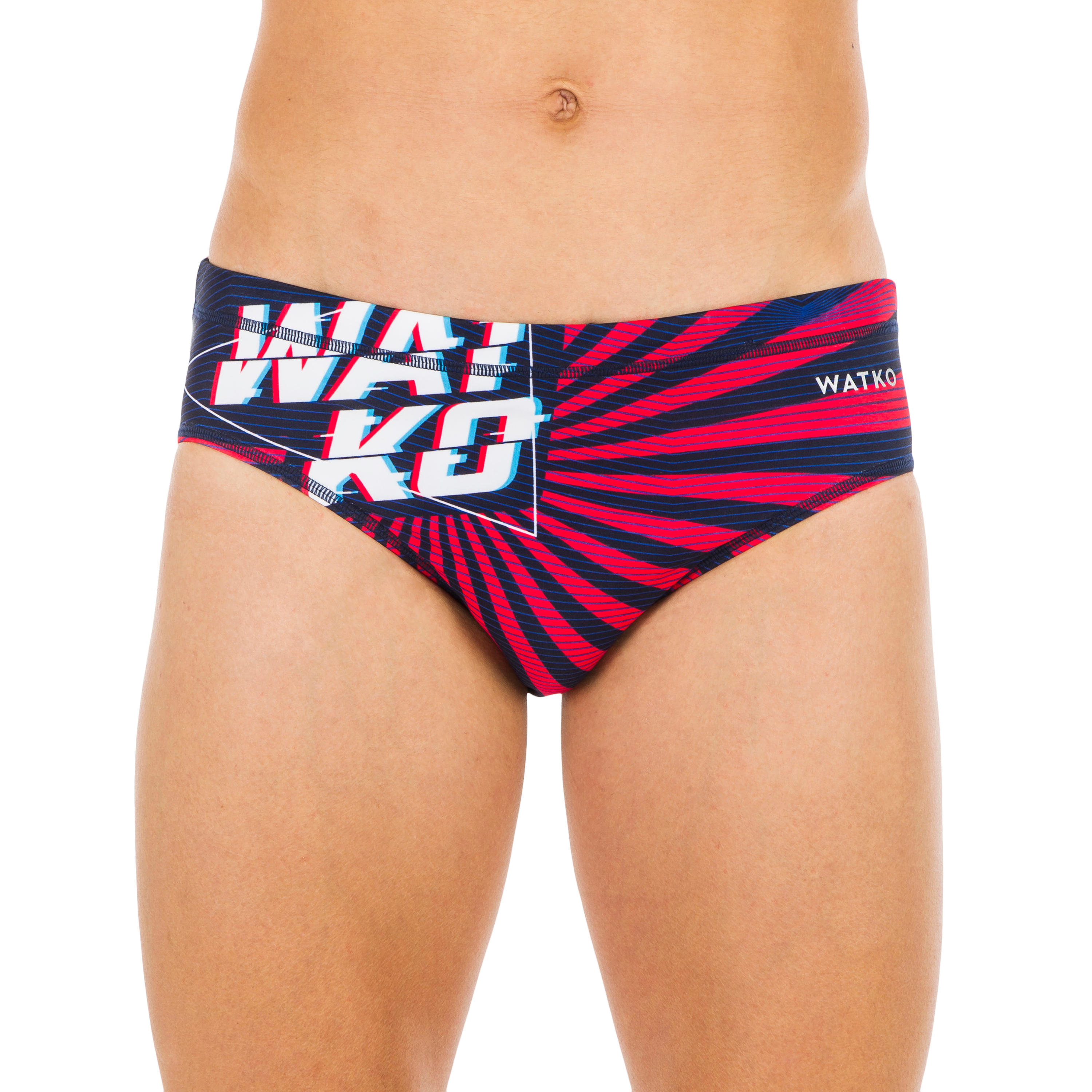 WATKO MEN'S WATER POLO SWIMMING BRIEFS - JAPAN BLUE RED