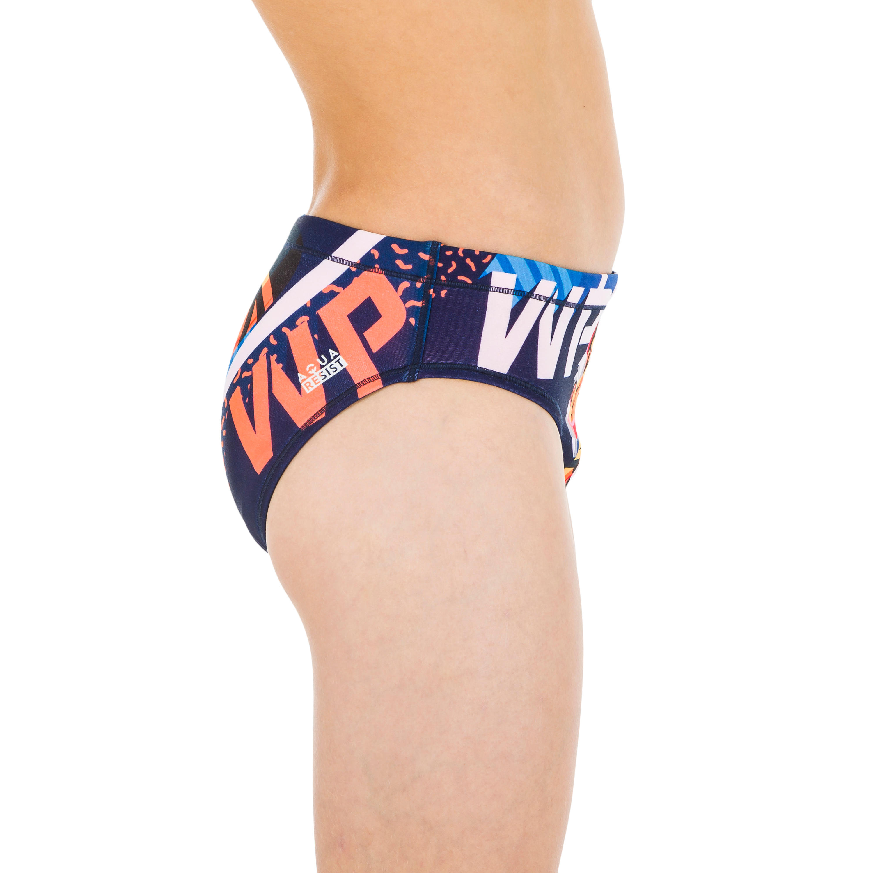 BOYS' WATER POLO SWIM BRIEFS - TIGER BLUE 3/6