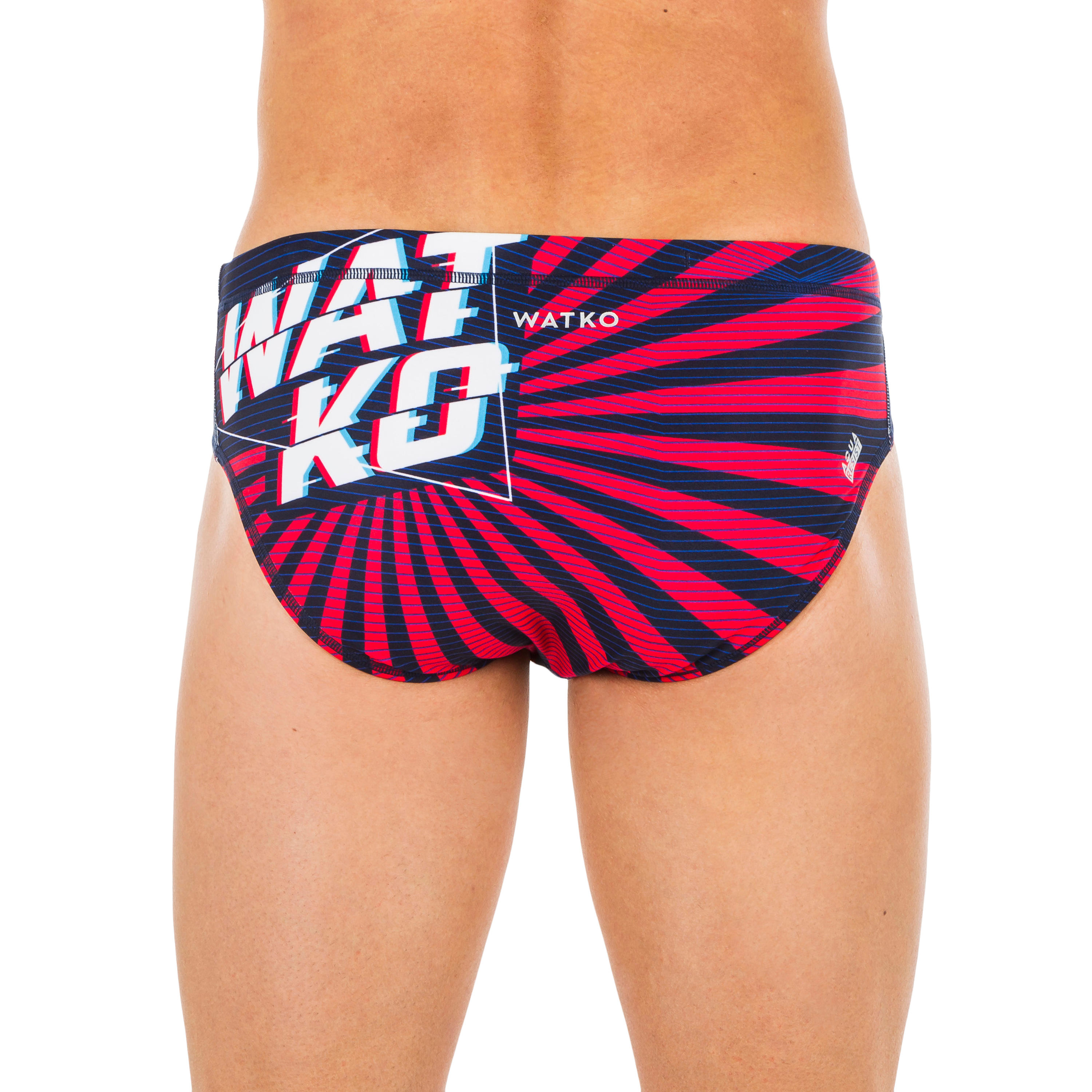 MEN'S WATER POLO SWIMMING BRIEFS - JAPAN BLUE RED 3/6