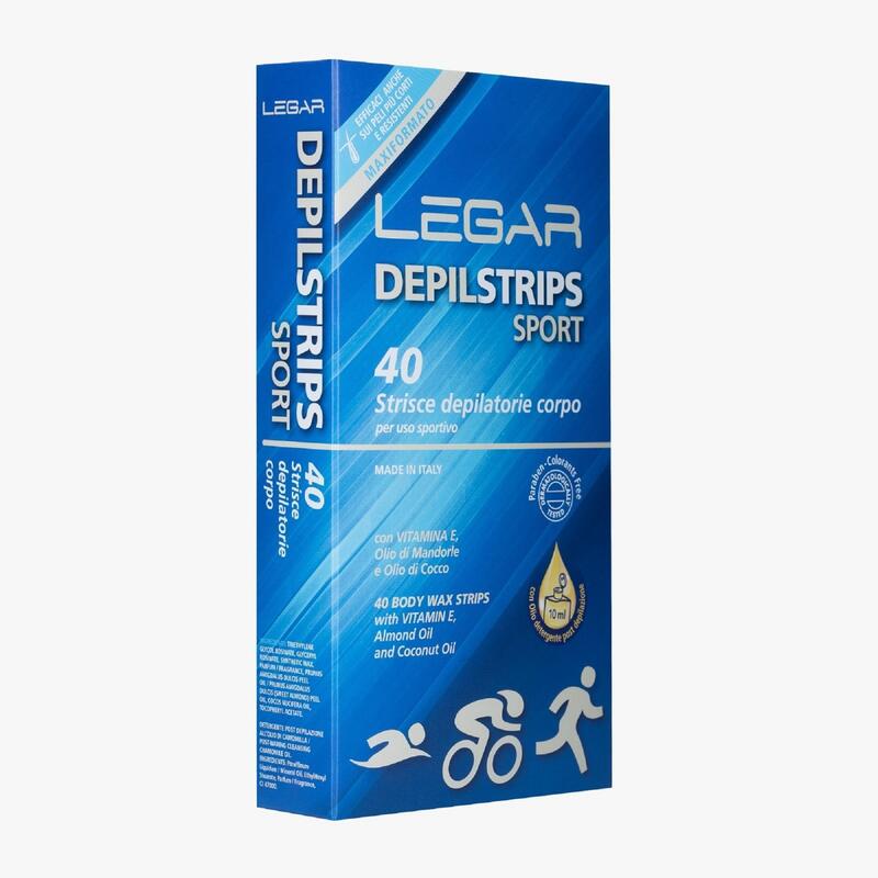 Strisce depilatorie depilstrips sport scatola da 40 strisce per uso sportivo