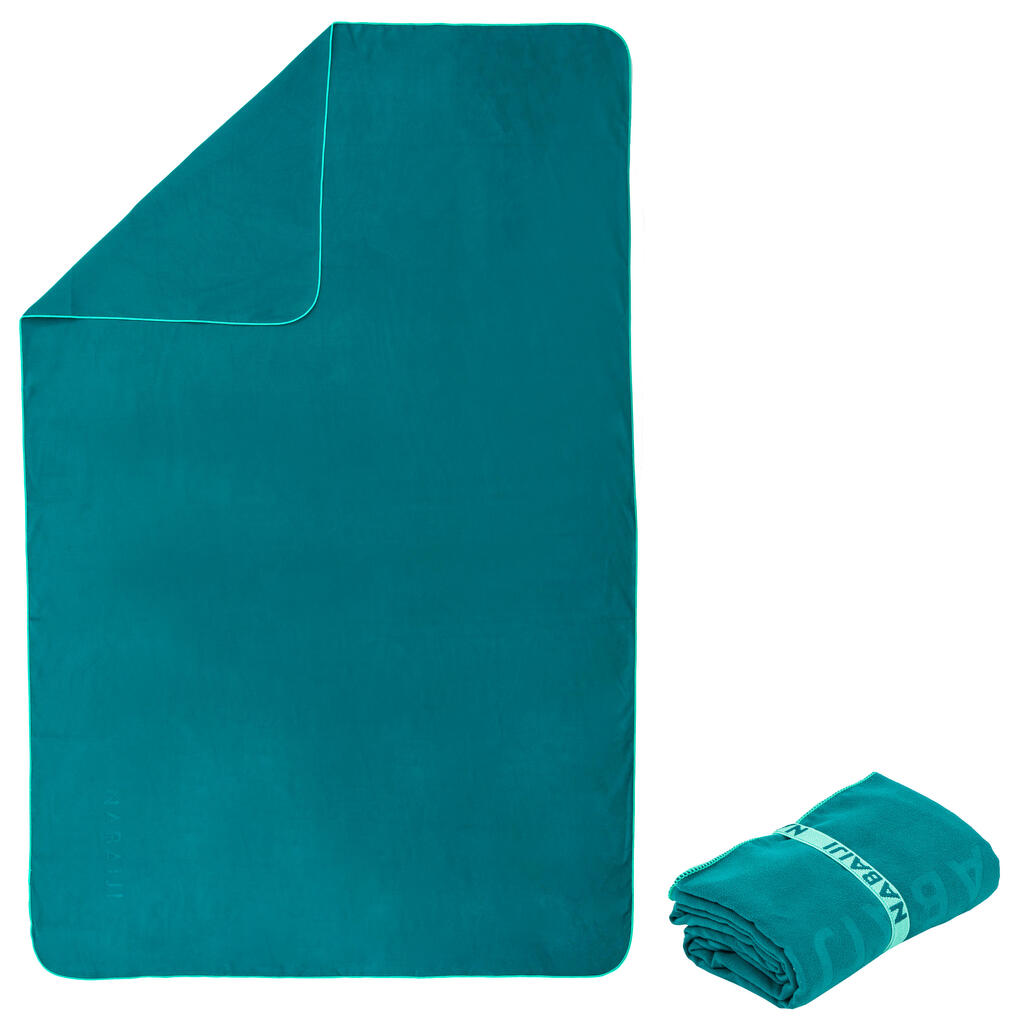 Swimming Microfibre Towel Size XL 110 x 175 cm - Forest Green