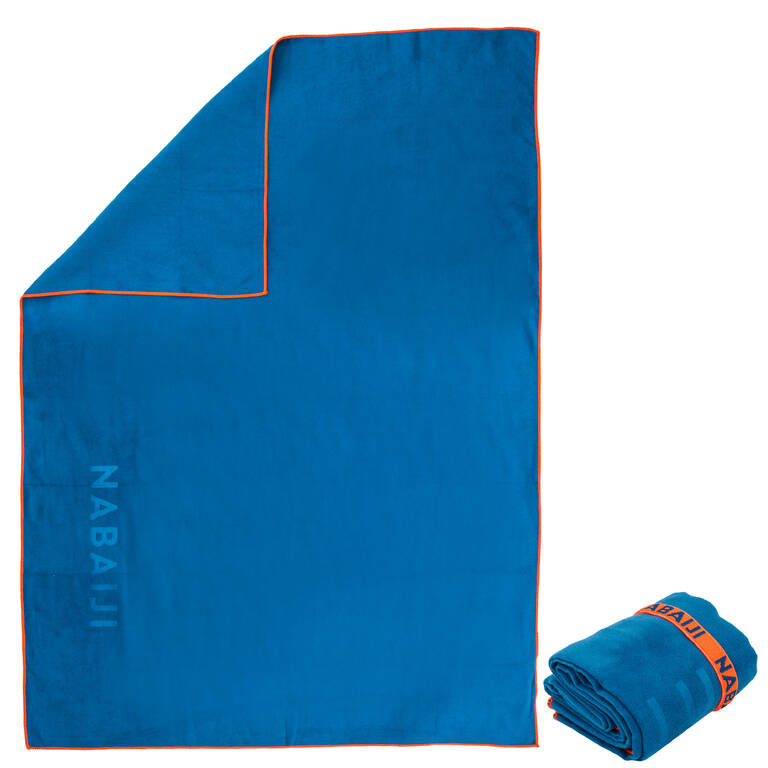 Swimming Microfiber Towel Size S 39 X 55 CM Dark Blue