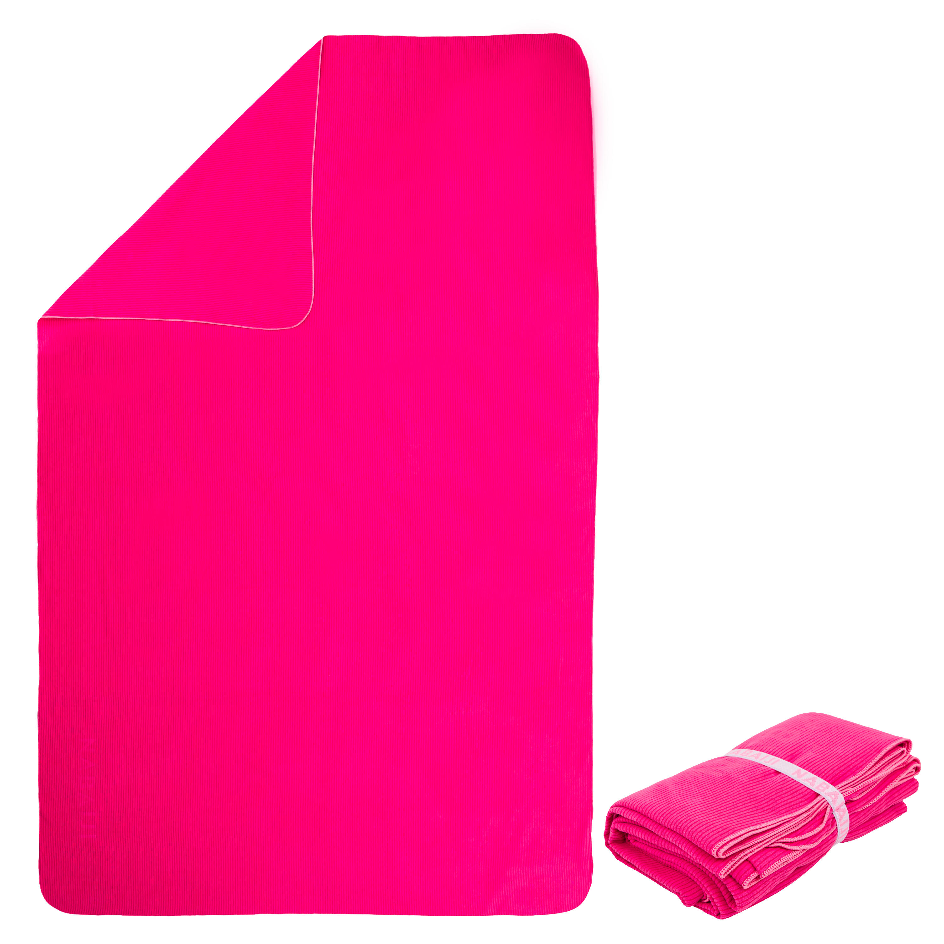 NABAIJI Microfibre striped towel size XL 110 x 175 cm - Pink