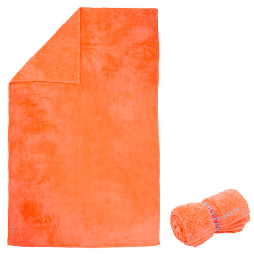 Serviette microfibre douce orange taille XL 110 x 175 cm
