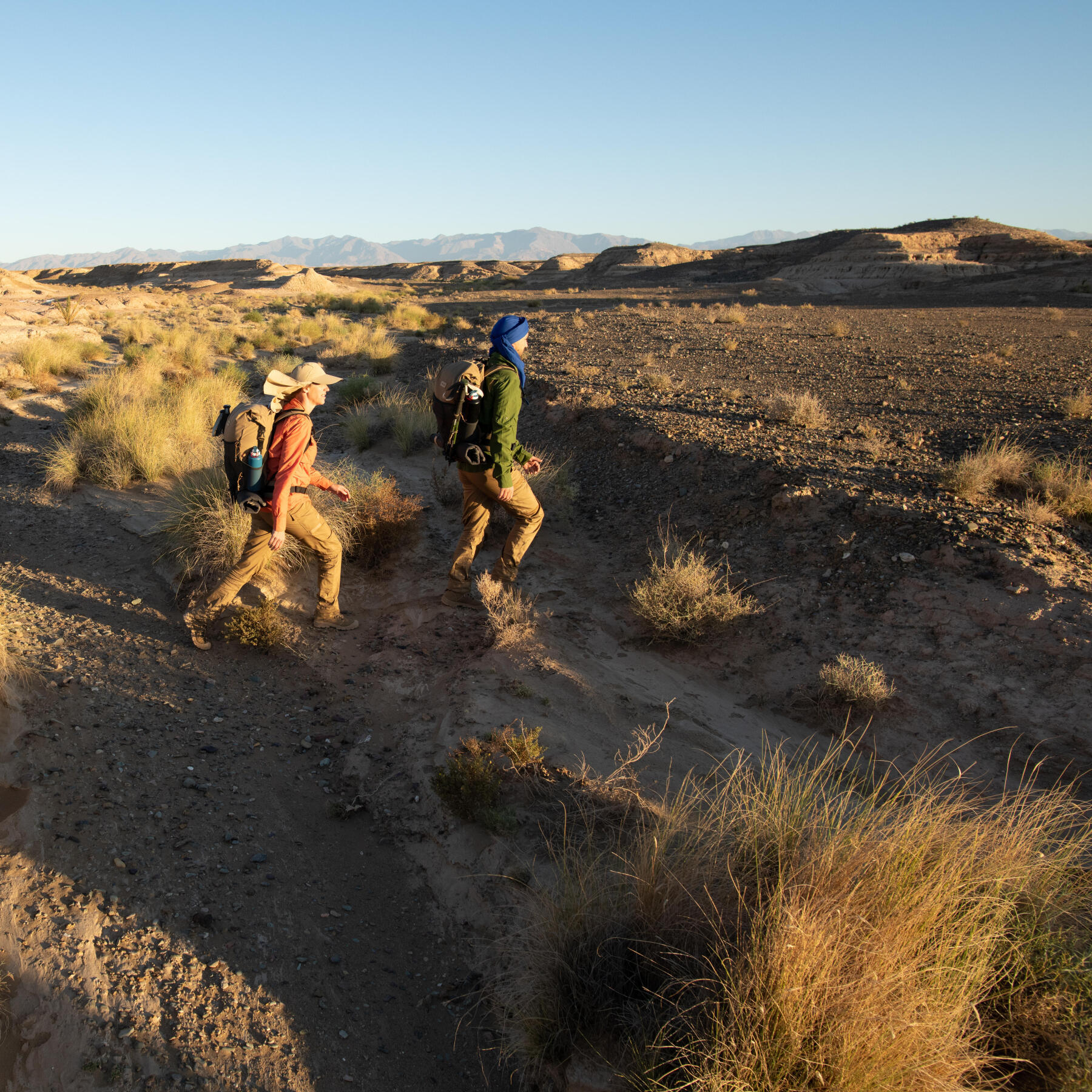 Trekking in the desert Wadi in the Sahara Morocco