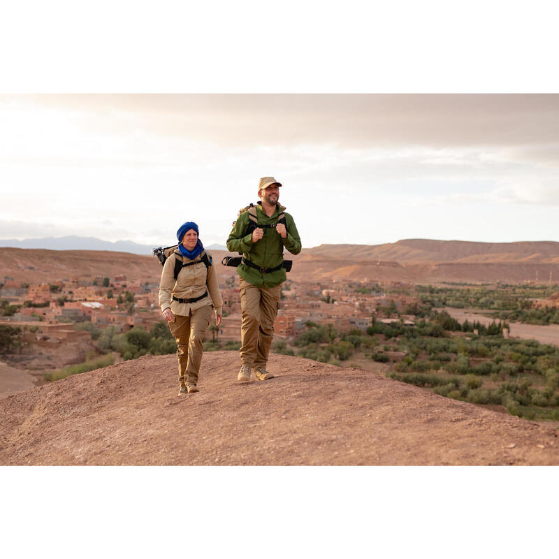 Desert 500 Women's Long-sleeved Trekking Shirt - Beige