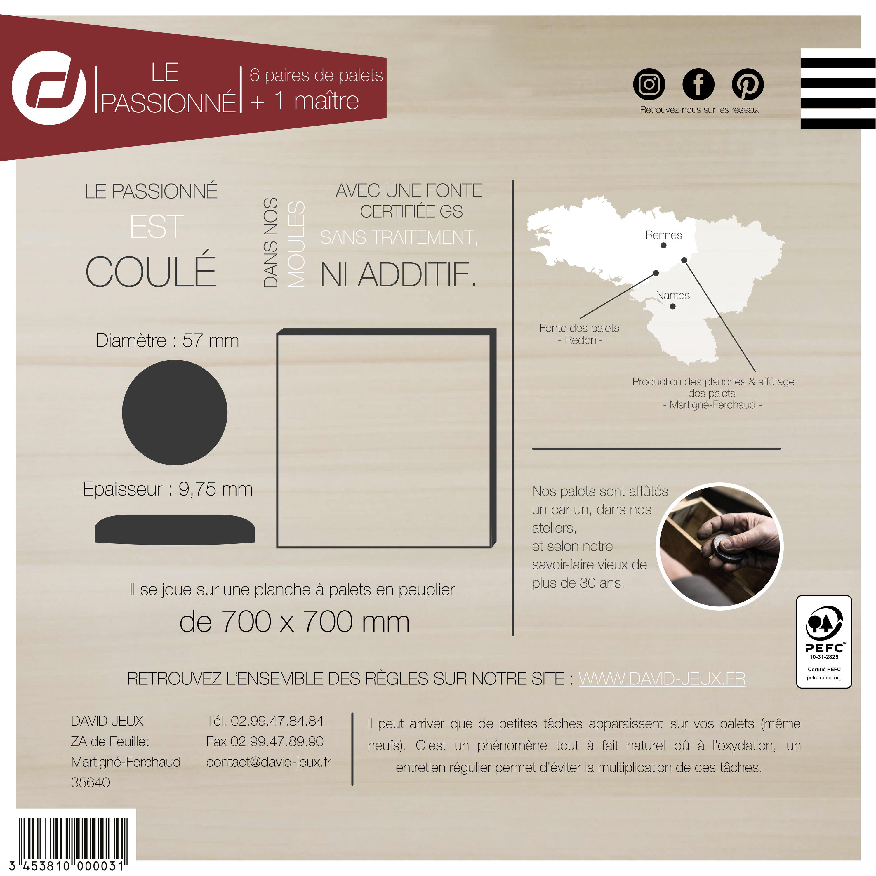 6 PAIRES DE PALETS LE PASSIONNE + 1 MAÎTRE 2/2
