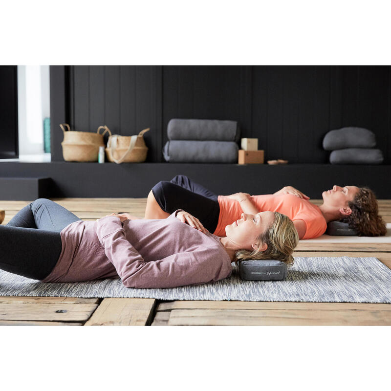 3/4 Hose Damen Yoga Baumwolle Ecodesign - schwarz/grau