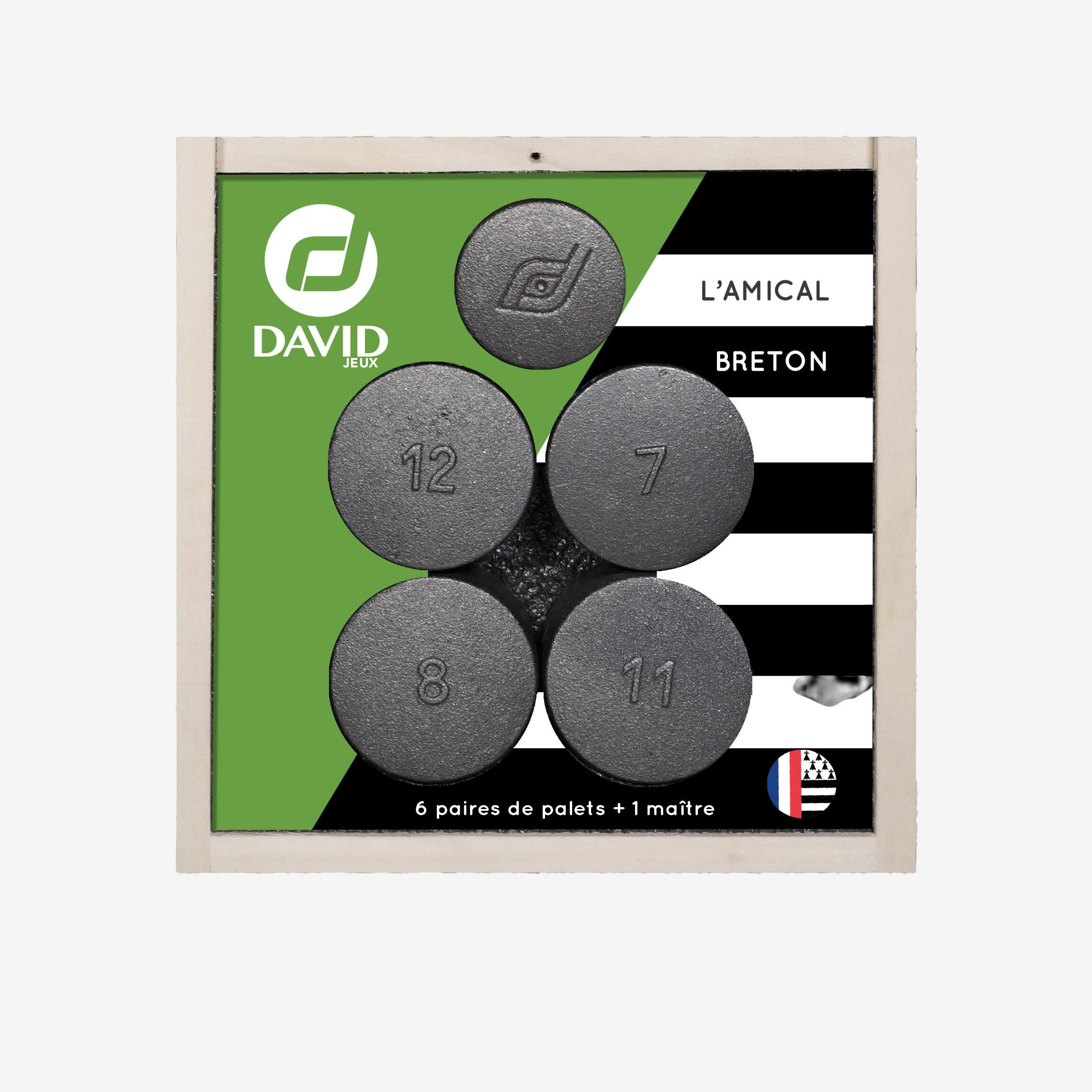 PALET DAVID 12 Wurfscheiben + 1 Maître Wurfspiel L’Amical Breton | 03453810000017 PALET DAVID 12 Wurfscheiben + 1 Maître Wurfspiel L’Amical Breton | 03453810000017