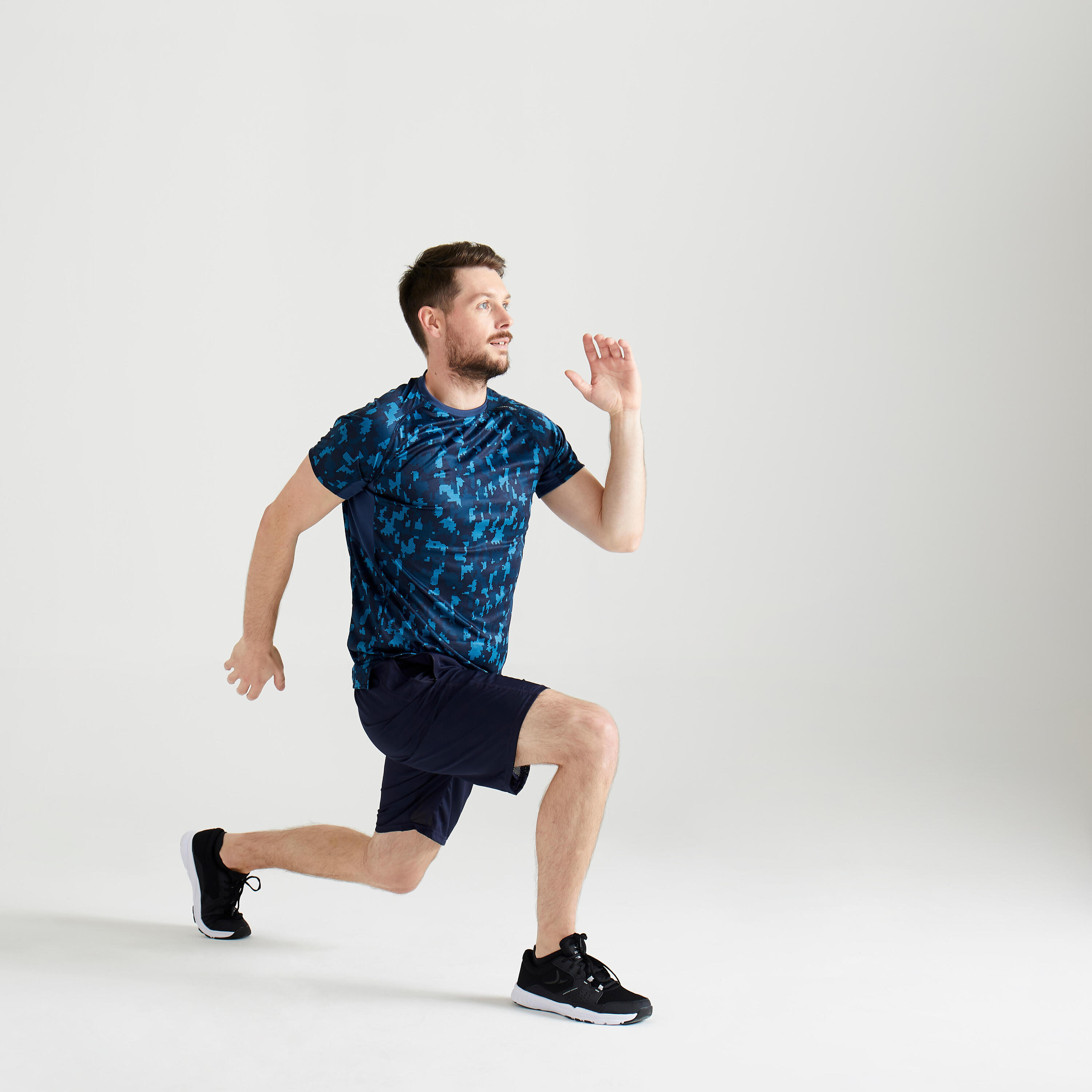 Cardio Fitness T-Shirt FTS 120 - Turquoise Blue Camo 2/8