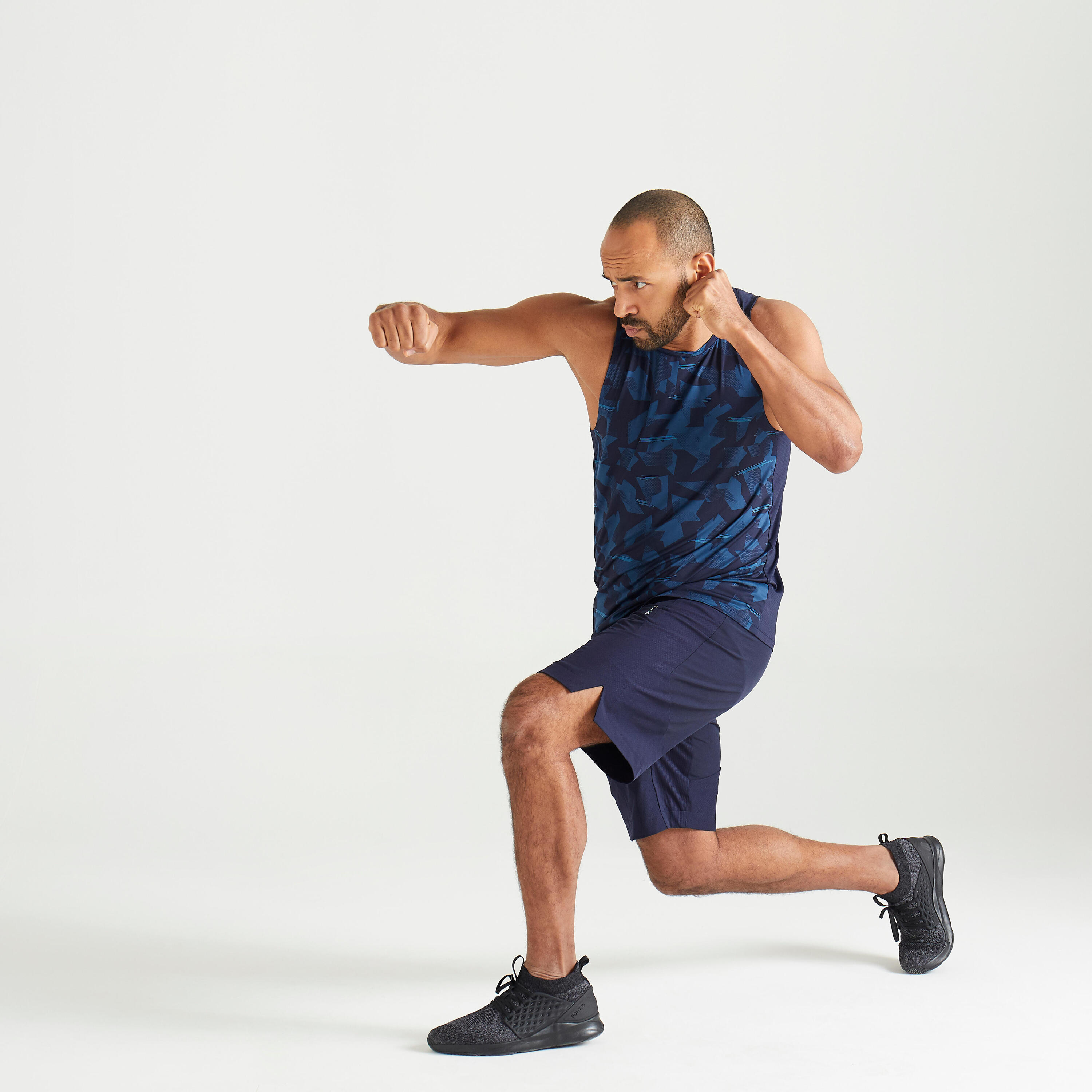 Cardio Training Fitness Tank Top FTA 500 - Camo Blue 3/7
