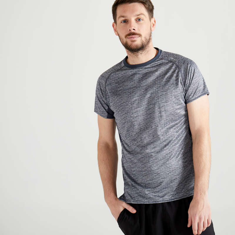 DOMYOS Cardio Fitness T-Shirt FTS 120 - Mottled Grey ...