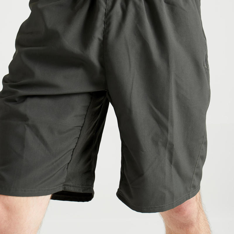 Pantaloncini Uomo Cardio Fitness 120 Verde Militare Domyos By Decathlon