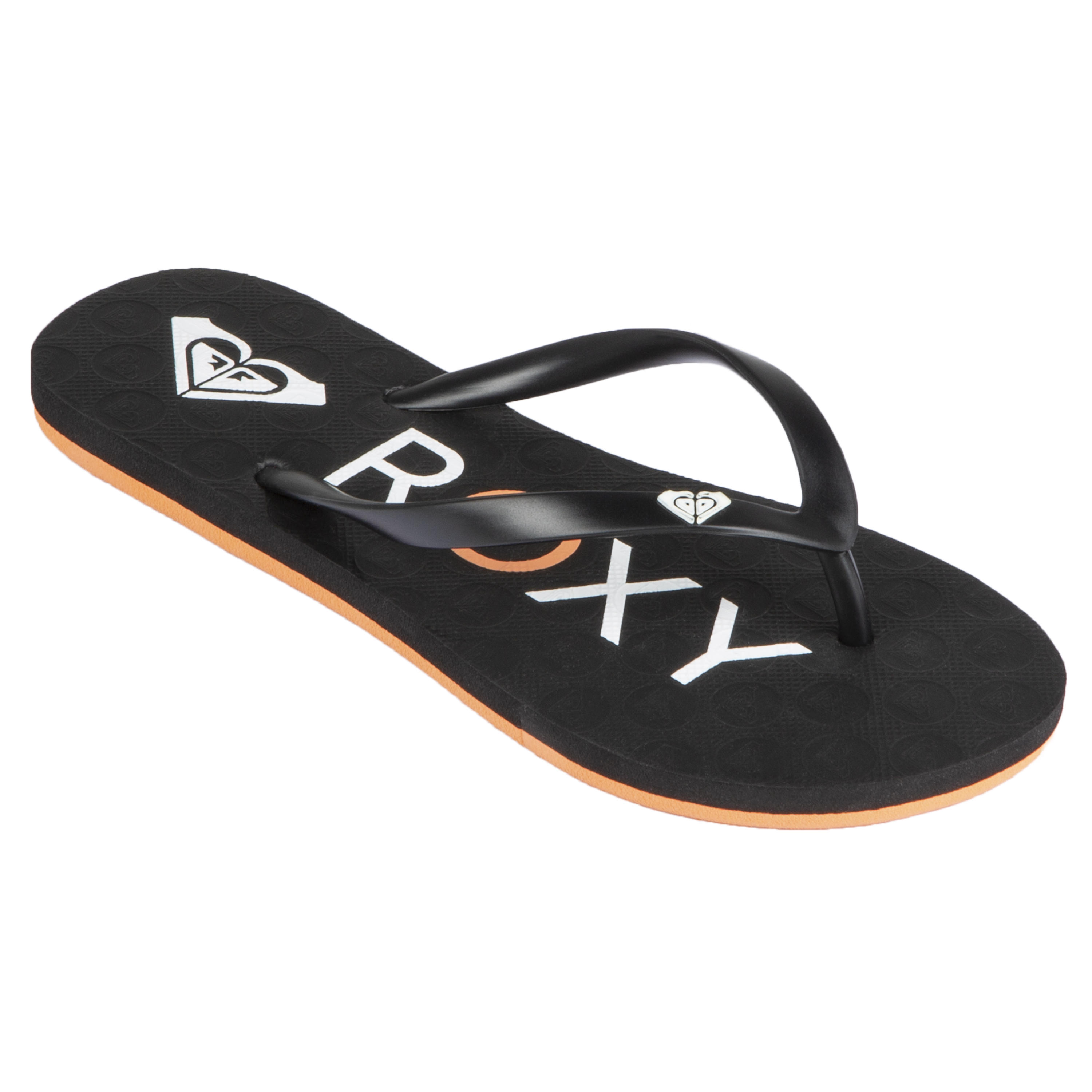 womens black roxy flip flops