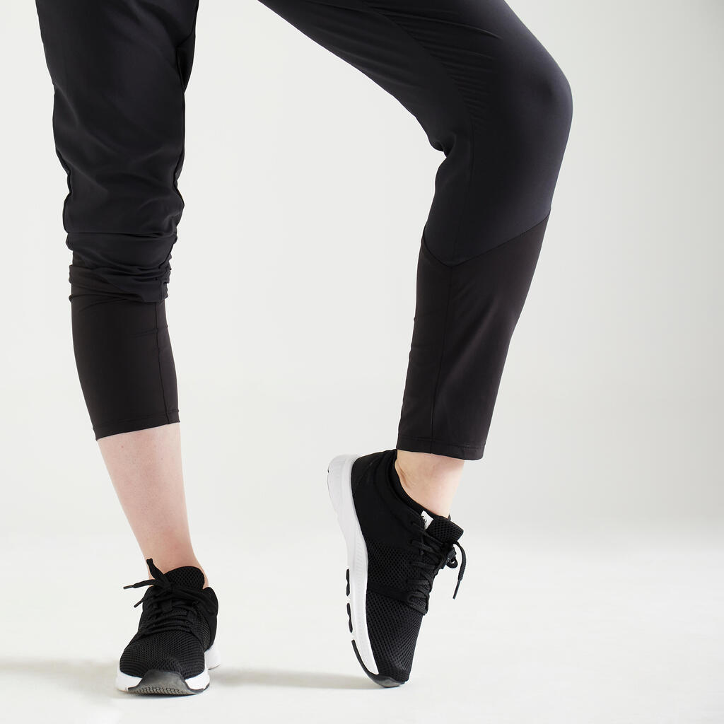 Women's Fitness Cardio Carrot-Cut Jogging Bottoms - Black