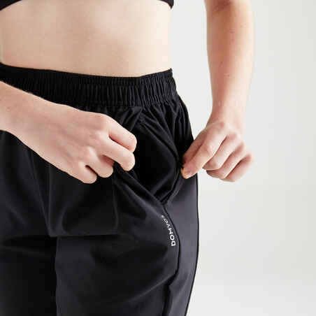 Women's Fitness Cardio Carrot-Cut Jogging Bottoms - Black