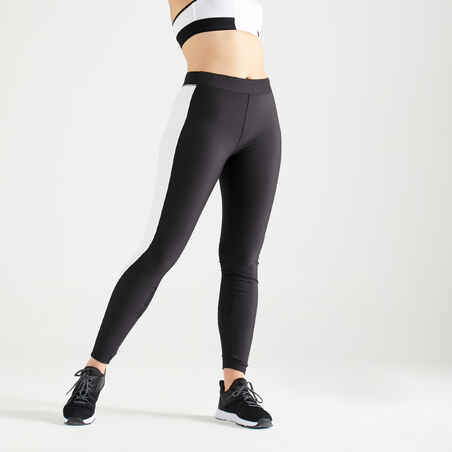 Fitness Leggings with Phone Pocket - Black and White