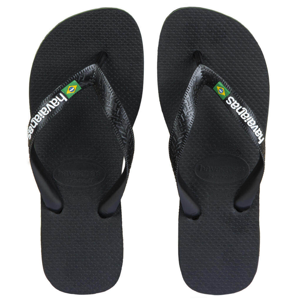 Zehensandalen Herren Havaianas Brasil Logo schwarz