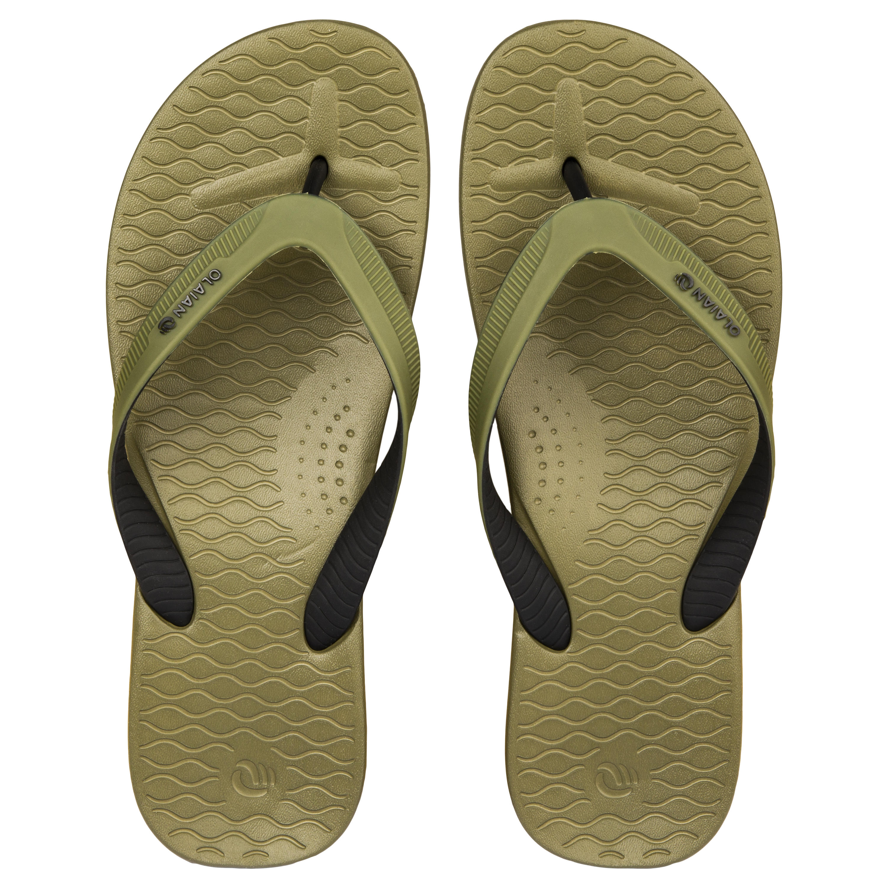mens khaki flip flops