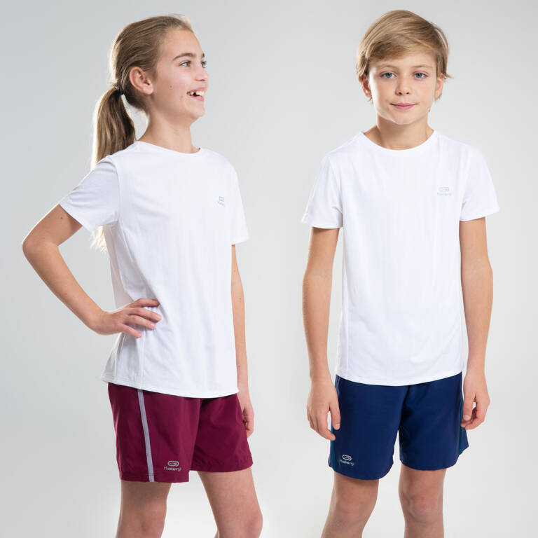 Kaos AT 100 Atletik Lengan Pendek Berpori untuk Anak - Putih