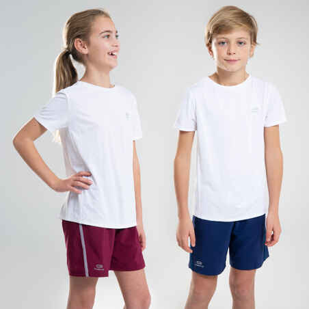Majica kratkih rukava za vježbanje 100 dječja bijela