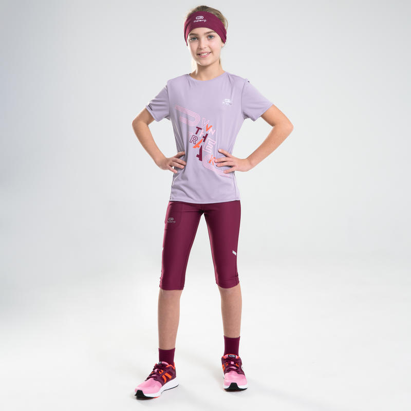Laufshirt kurzarm Leichtathletik AT 300 Kinder lila - Decathlon