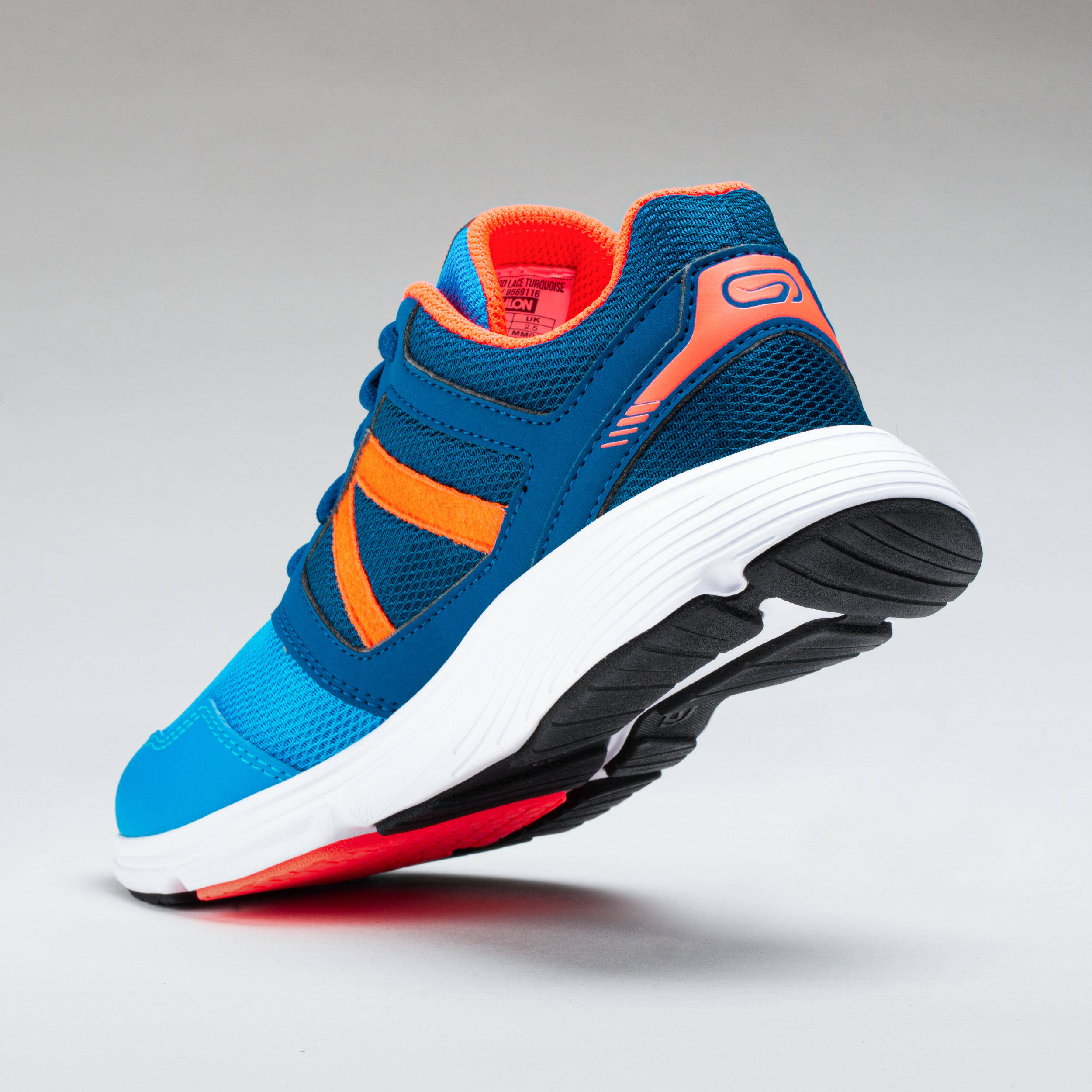 RUN SUPPORT KIDS' ATHLETICS SHOES LACES - TURQUOISE/NEON RED -  4