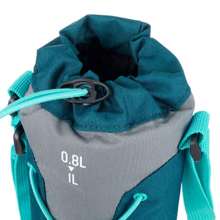Insulated cover for hiking flask 0.75 to 1 litre grey/blue