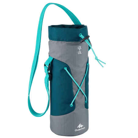 Isothermal Cover for Hiking Water Bottle 1.2 to 1.5 Litre - Grey/Blue