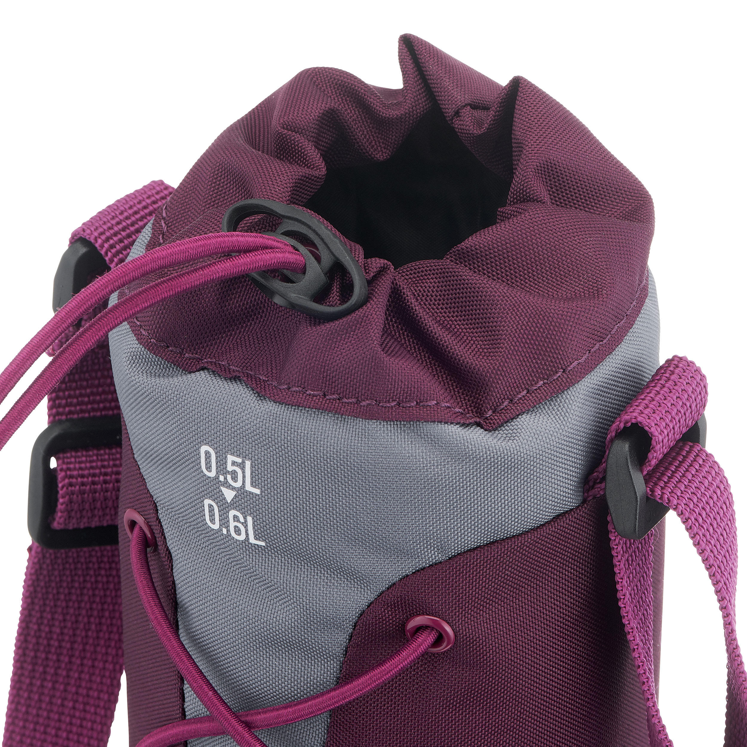 Housse isotherme pour gourde randonnée 0,5 à 0,6 litre gris / violet