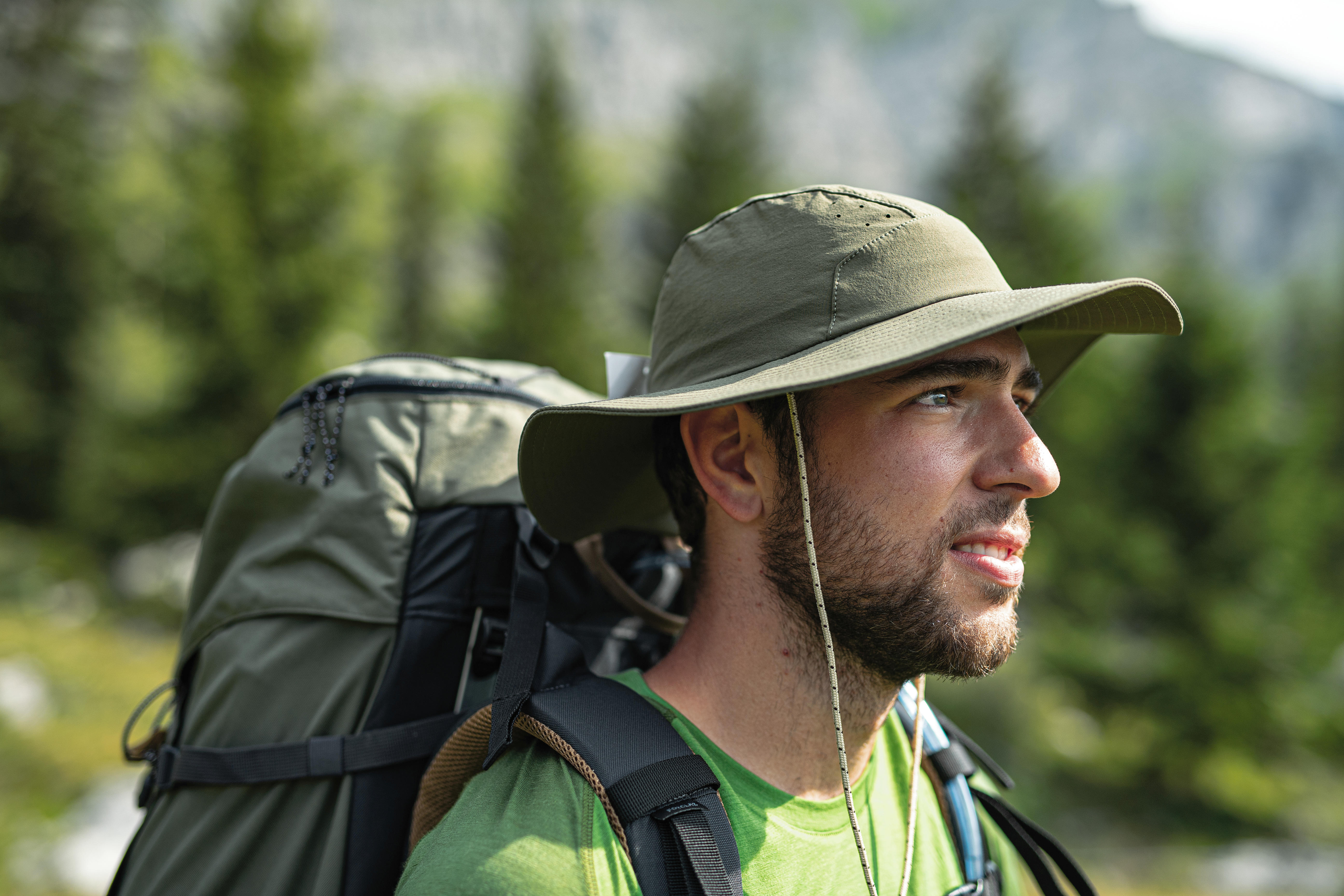 Chapeau de randonnée anti-UV pour homme (Couleur: Noir)