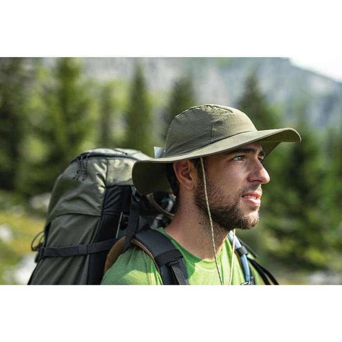 Chapeau de trekking montagne antiUV TREK 500 beige homme Forclaz