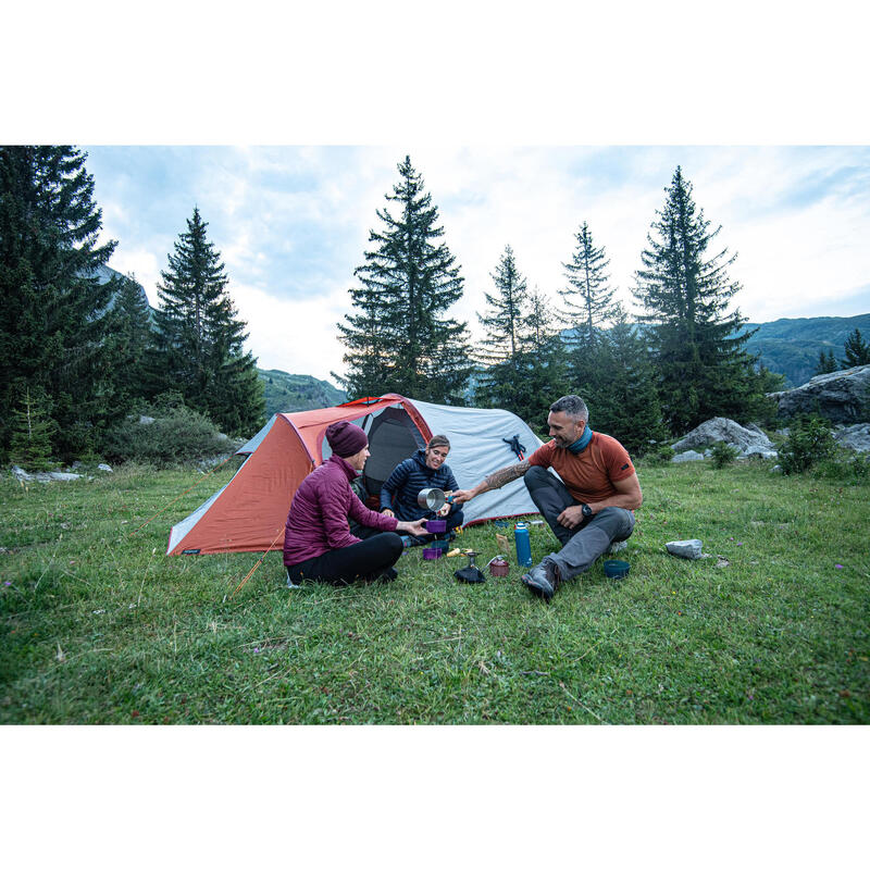 Fiambrera de camping y trekking 2 personas de acero inoxidable Forclaz Trek500