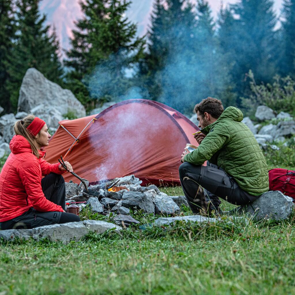 Wattierte Jacke Trek 100 Kapuze Damen grün
