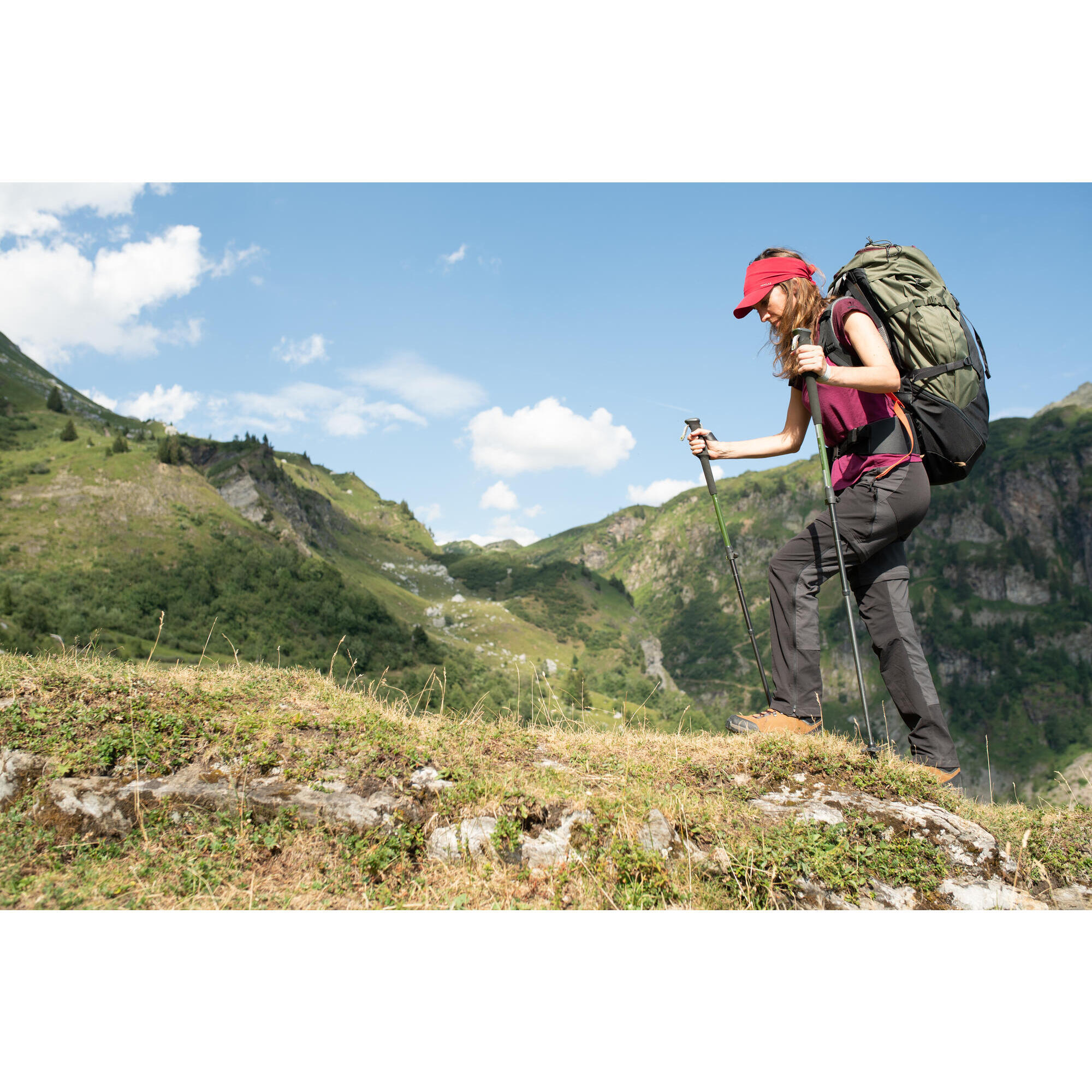 1 bastone da trekking regolabile in modo rapido e preciso - MT500 verde