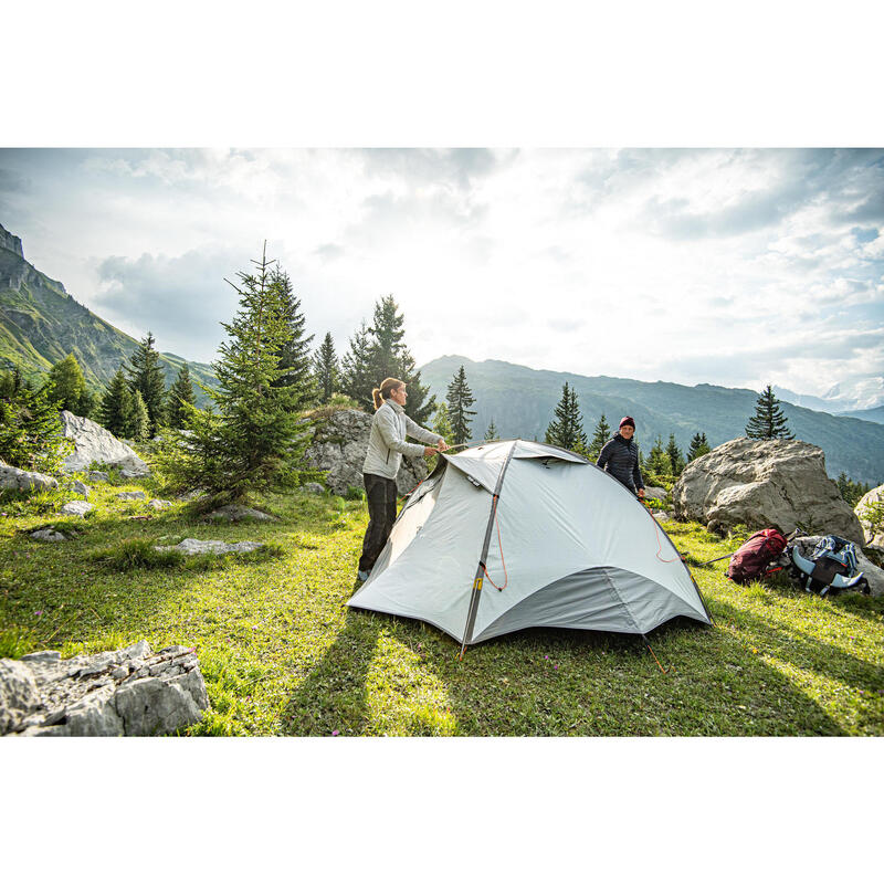 Doudoune synthétique de trek montagne - MT 100 -5°C - Grise - Femme