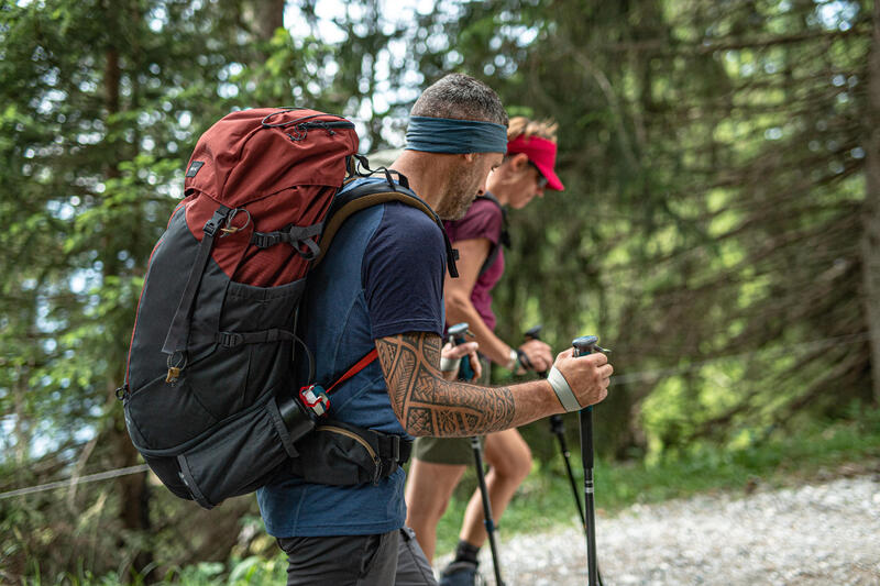 Men's Mountain Trekking Backpack Trek 100 Easyfit 70L - ochre