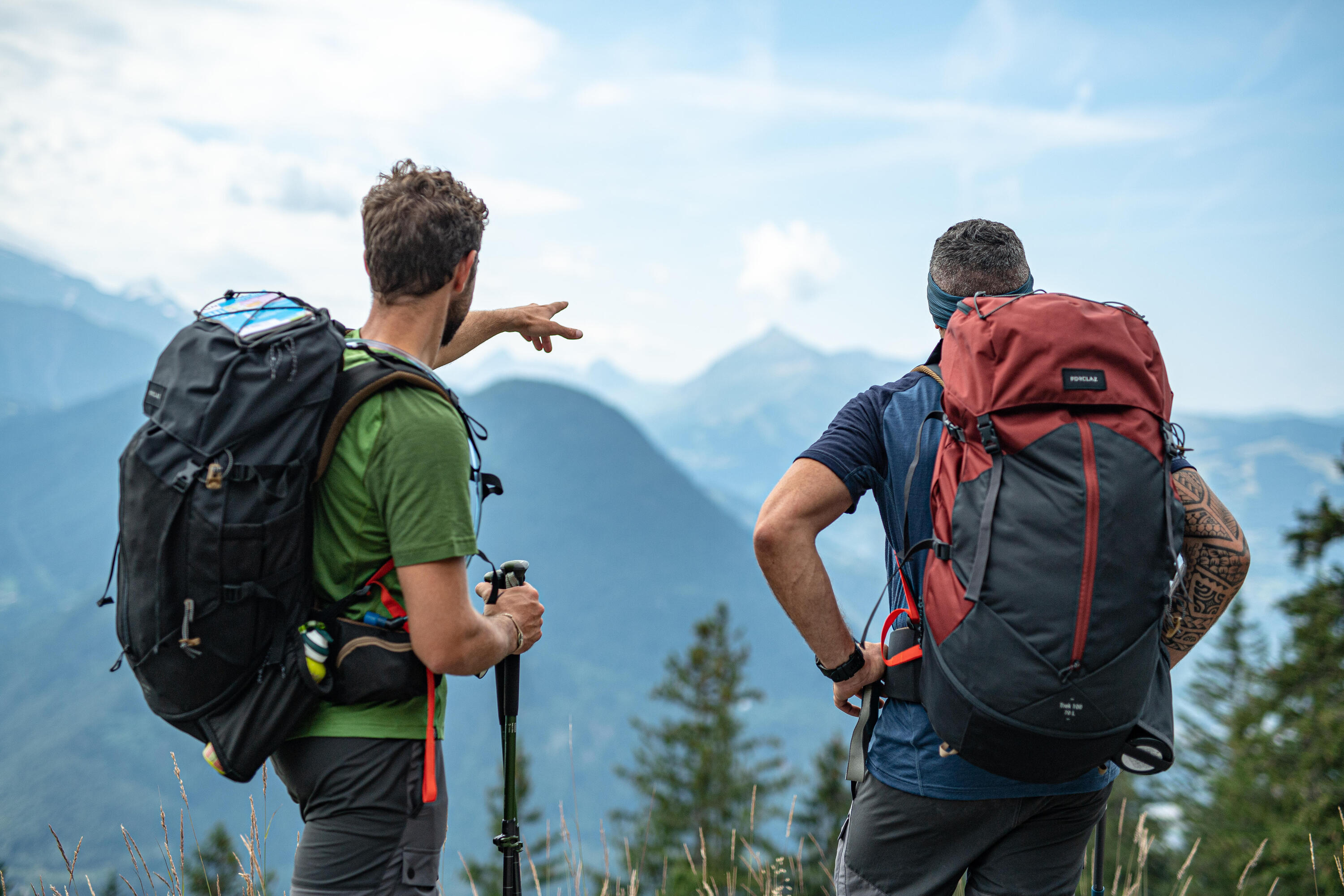 hiking with bag