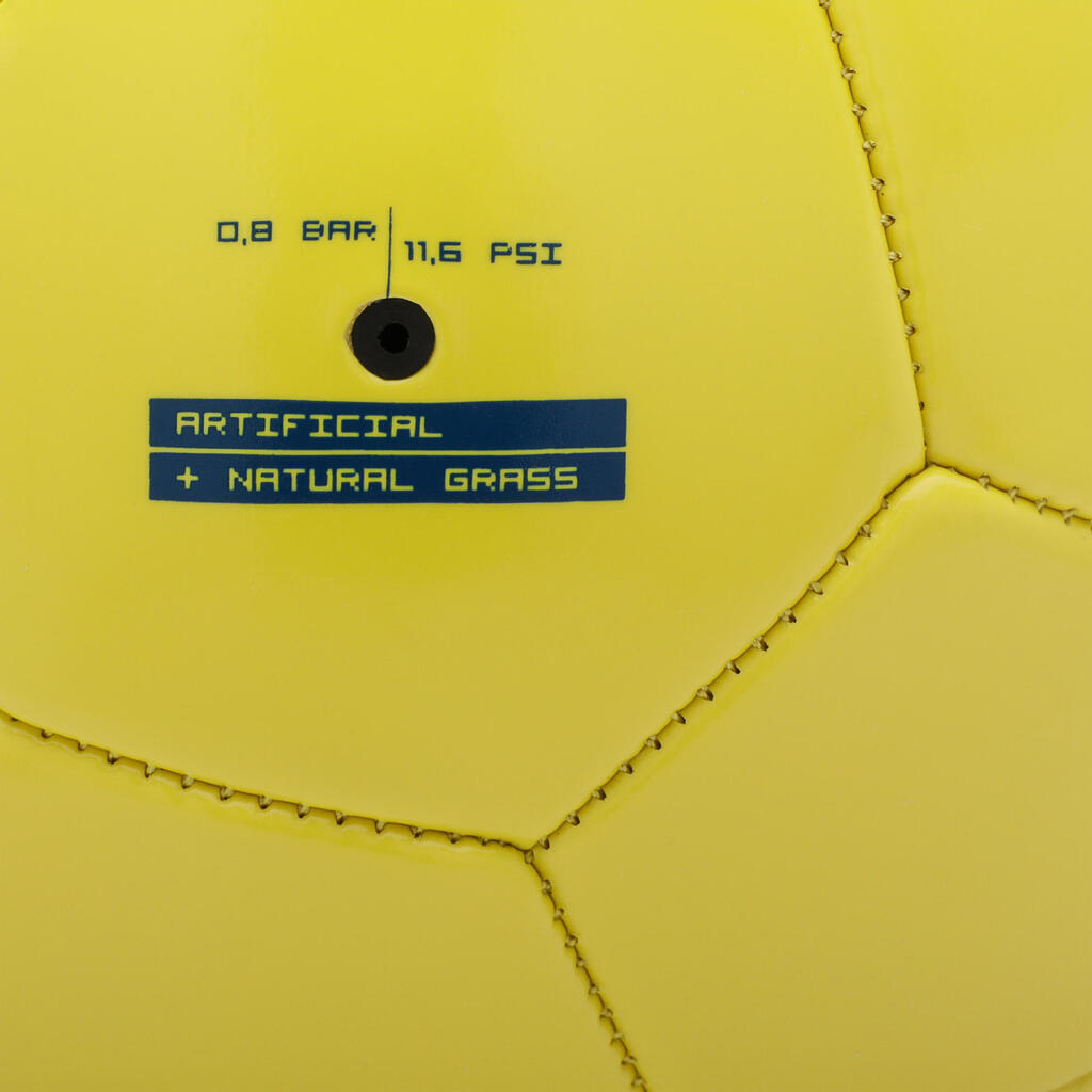 Ballon de football F100 taille 5 (> 12 ans) jaune