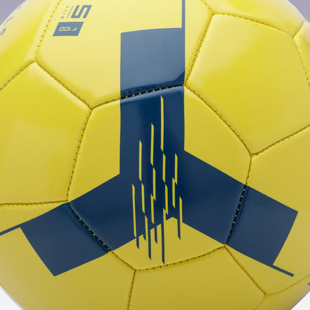 Ballon de football F100 taille 5 (> 12 ans) jaune - Decathlon
