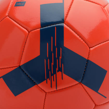 Balón de fútbol F100 talla 4 (de 8 a 12 años) rojo