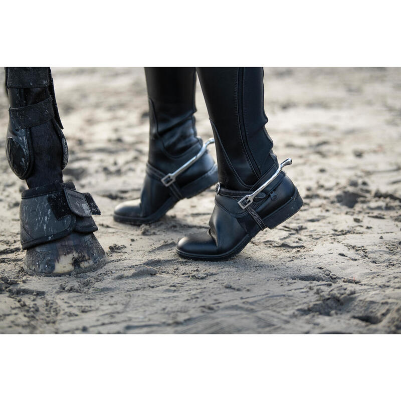 Open springschoenen ruitersport pony en paard 500 zwart