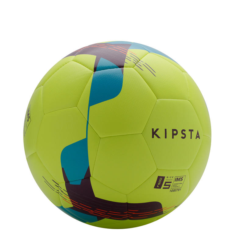 Ballons Ballon De Football Hybride F500 Taille 5 Jaune Fluo