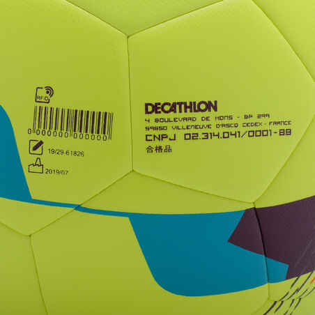 Ballon de football Hybride F500 taille 5 jaune fluo